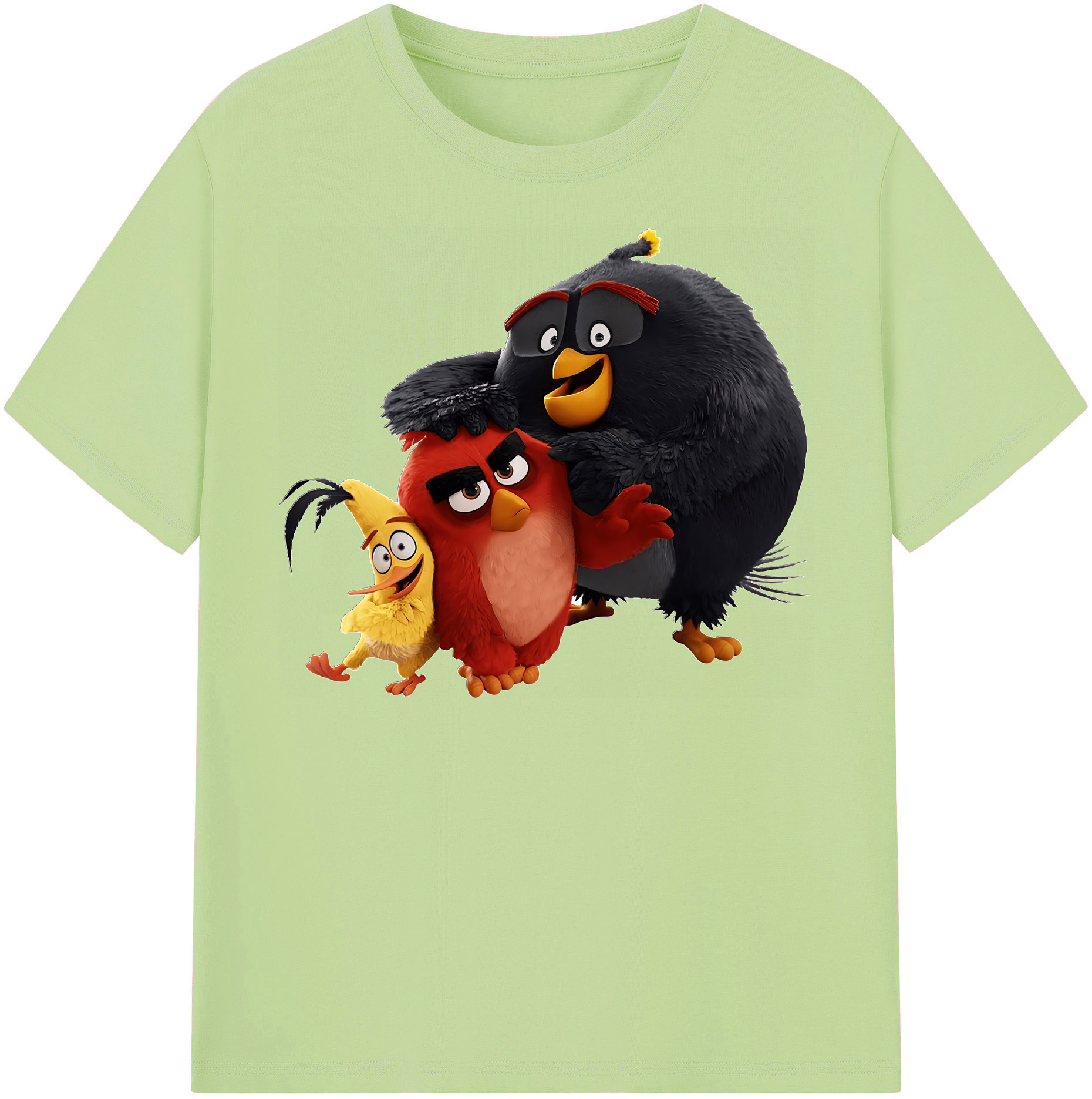 （画像用） Angry Birds アングリーバード 綿100％半袖Tシャツ（フロントプリント）